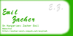 emil zacher business card